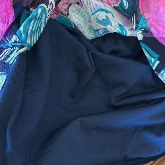 Kim Rogers Floral Takini SwimTop - Pink and Blue size Large - Picture 9 of 9